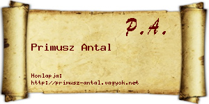 Primusz Antal névjegykártya